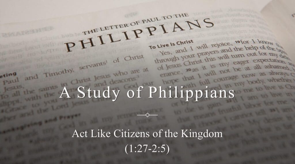 Act Like Citizens of the Kingdom