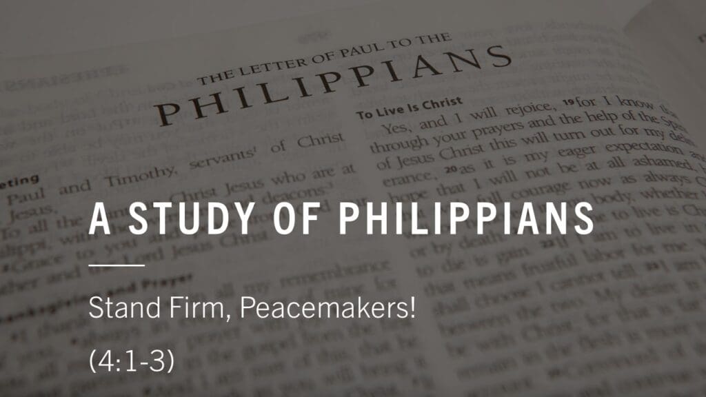 Stand Firm, Peacemakers!